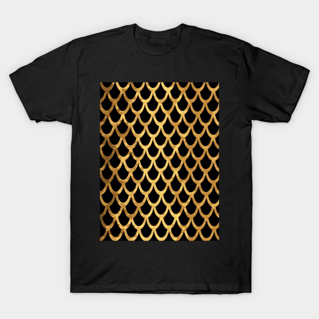 MERMAID Scales Gold And Black T-Shirt by SartorisArt1